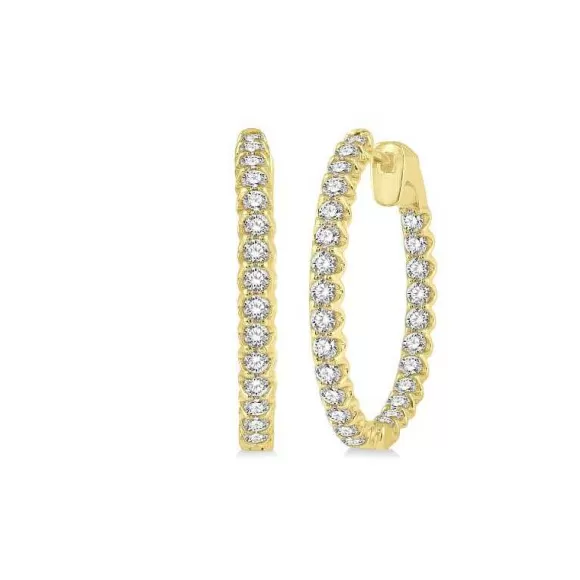 Kelley Collection Diamond Hoop Earrings> Earrings