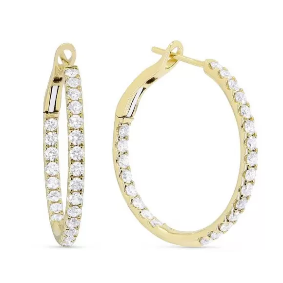 Kelley Collection Diamond Hoop Earrings> Earrings