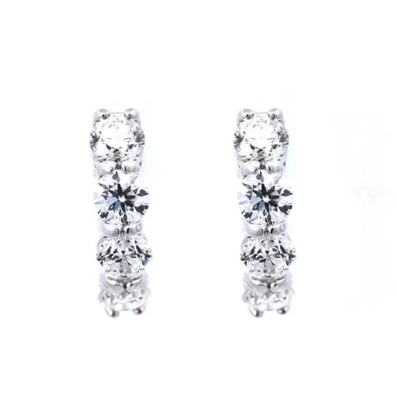 Kelley Collection Diamond Hoop Earrings> Earrings