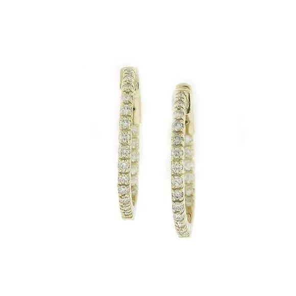 Kelley Collection Diamond Hoop Earrings> Earrings