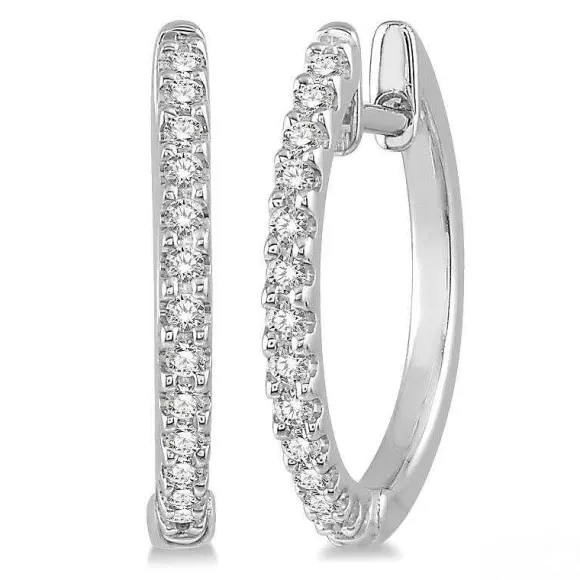 Kelley Collection Diamond Hoop Earrings> Earrings