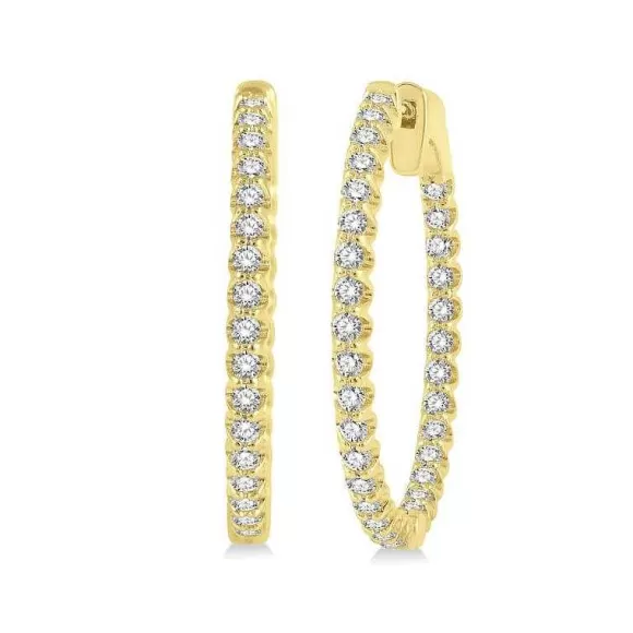 Kelley Collection Diamond Hoop Earrings> Earrings