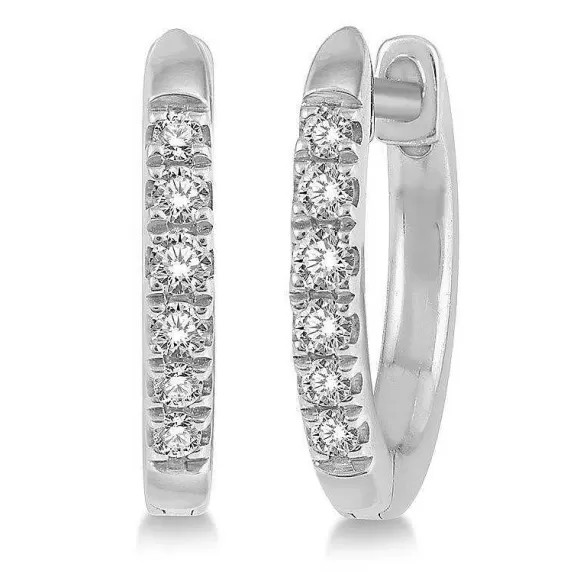 Kelley Collection Diamond Huggie Earrings> Earrings