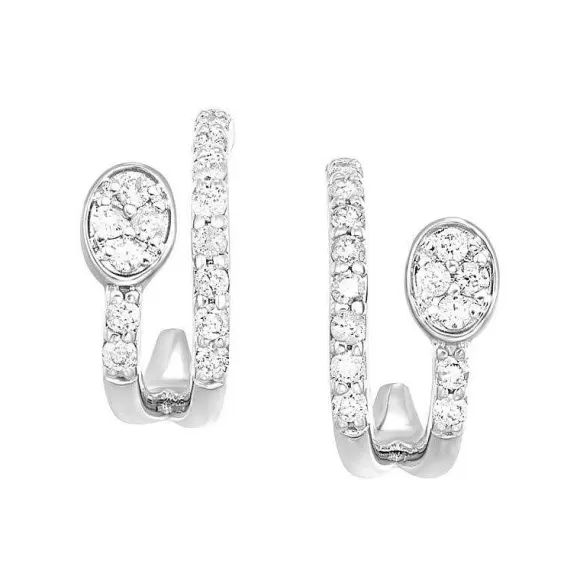 Kelley Collection Diamond Huggie Earrings> Earrings