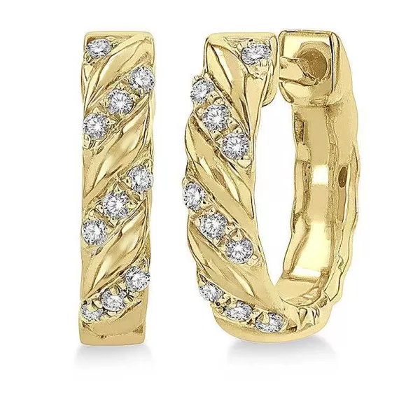 Kelley Collection Diamond Huggie Earrings> Earrings