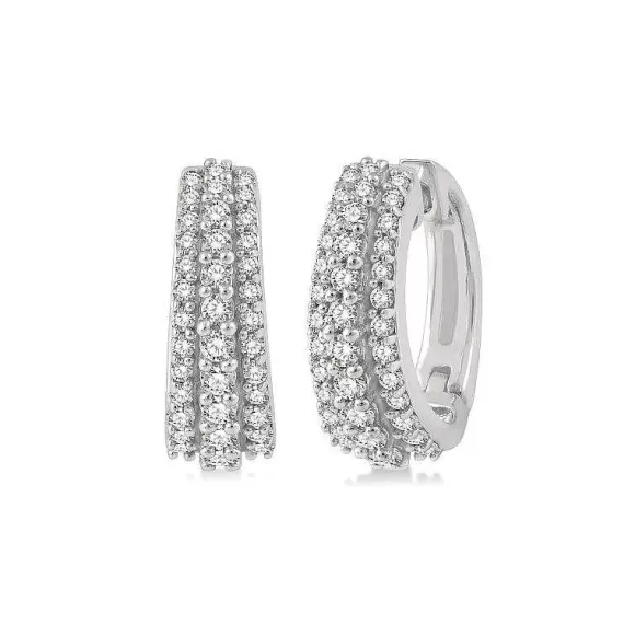 Kelley Collection Diamond Huggie Earrings> Earrings