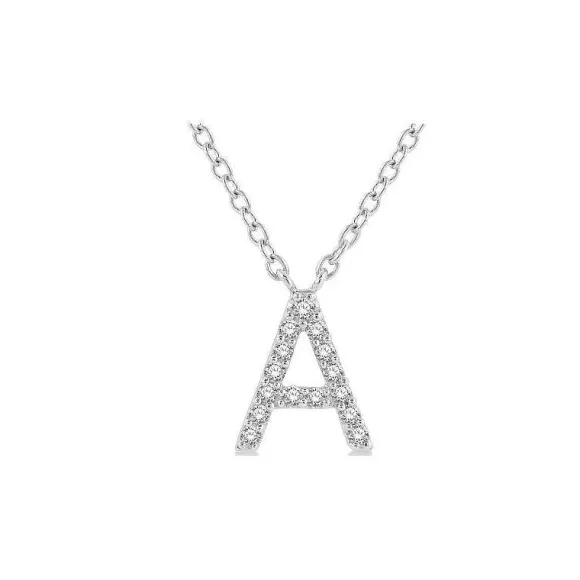 Kelley Collection Diamond Initial "A" Necklace> Pendants