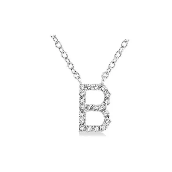 Kelley Collection Diamond Initial "B" Necklace> Pendants