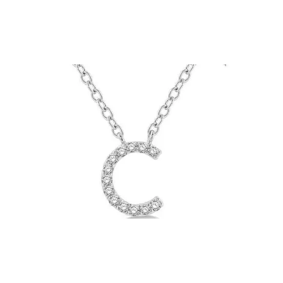 Kelley Collection Diamond Initial "C" Necklace> Pendants