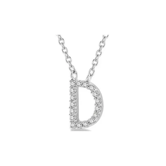 Kelley Collection Diamond Initial "D" Necklace> Pendants