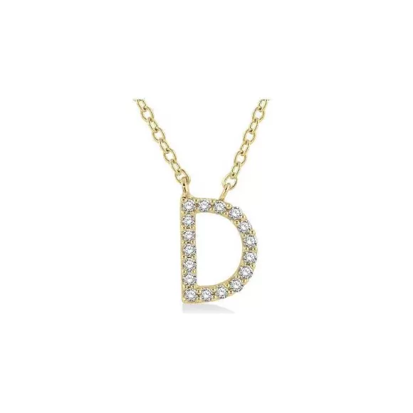 Kelley Collection Diamond Initial "D" Necklace> Pendants