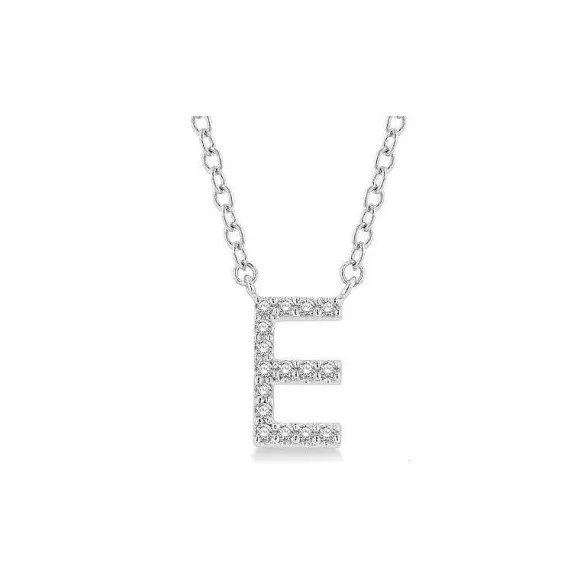 Kelley Collection Diamond Initial "E" Necklace> Pendants