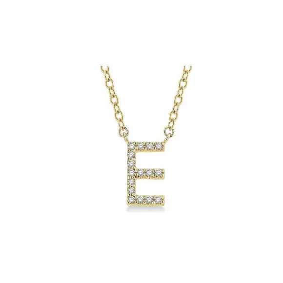 Kelley Collection Diamond Initial "E" Necklace> Pendants