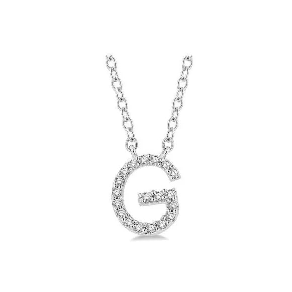 Kelley Collection Diamond Initial "G" Necklace> Pendants