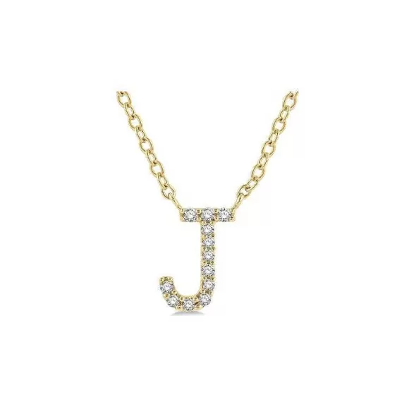 Kelley Collection Diamond Initial "J" Necklace> Pendants