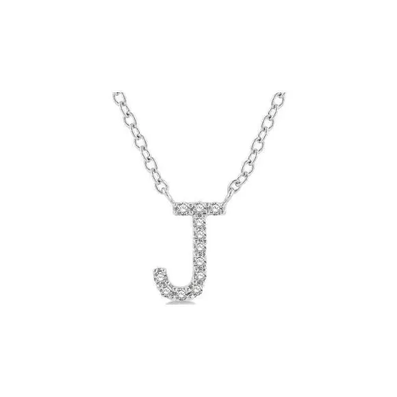 Kelley Collection Diamond Initial "J" Necklace> Pendants