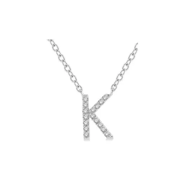 Kelley Collection Diamond Initial "K" Necklace> Pendants