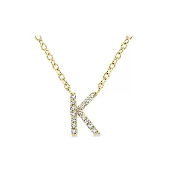 Kelley Collection Diamond Initial "K" Necklace> Pendants