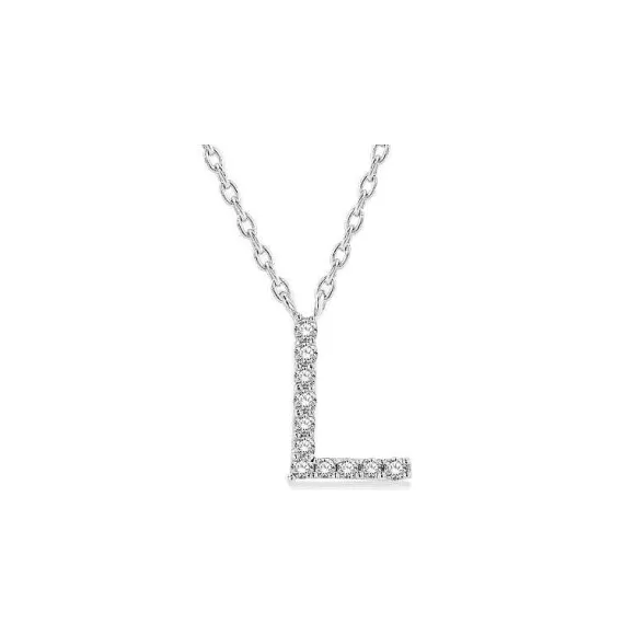 Kelley Collection Diamond Initial "L" Necklace> Pendants