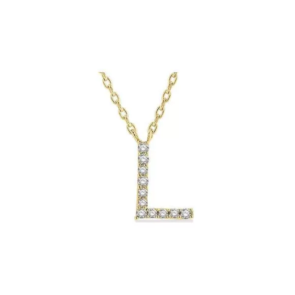 Kelley Collection Diamond Initial "L" Necklace> Pendants