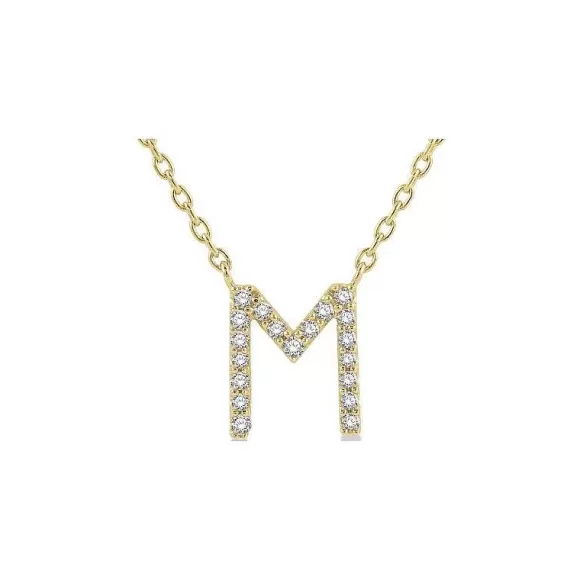 Kelley Collection Diamond Initial "M" Necklace> Pendants