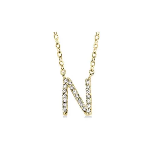 Kelley Collection Diamond Initial "N" Necklace> Pendants