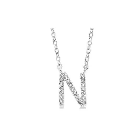 Kelley Collection Diamond Initial "N" Necklace> Pendants