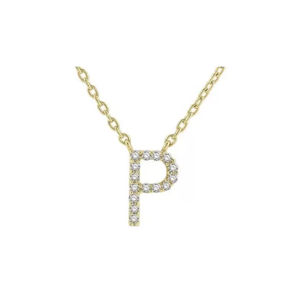 Kelley Collection Diamond Initial "P" Necklace> Pendants