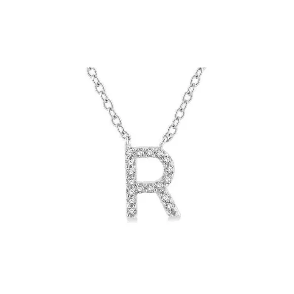 Kelley Collection Diamond Initial "R" Necklace> Pendants