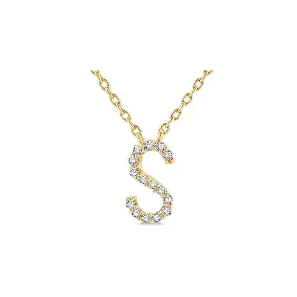 Kelley Collection Diamond Initial "S" Necklace> Pendants