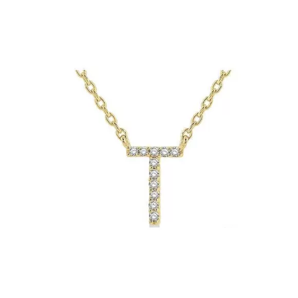 Kelley Collection Diamond Initial "T" Necklace> Pendants