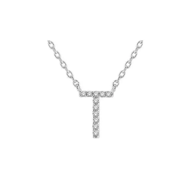 Kelley Collection Diamond Initial "T" Necklace> Pendants