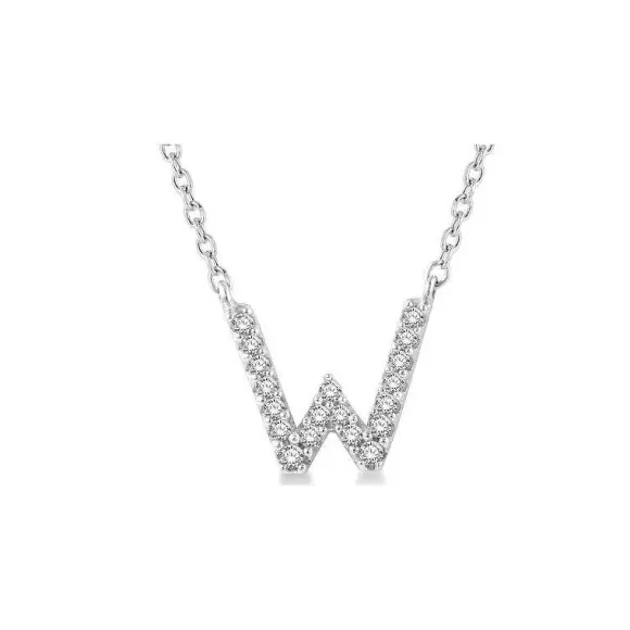 Kelley Collection Diamond Initial "W" Necklace> Pendants