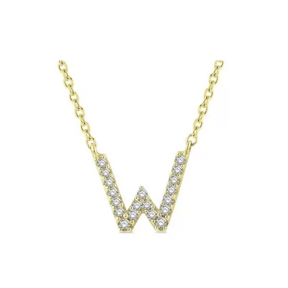 Kelley Collection Diamond Initial "W" Necklace> Pendants