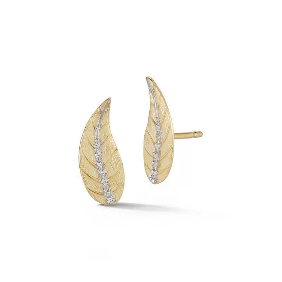 Kelley Collection Diamond Leaf Earrings> Earrings