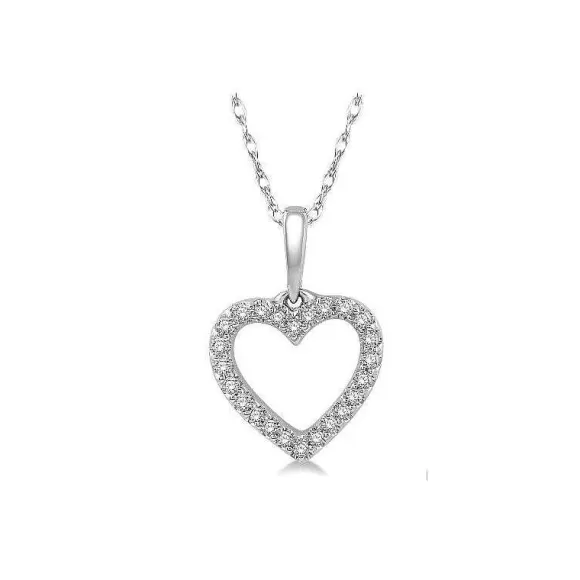 Kelley Collection Diamond Open Heart Pendant> Pendants