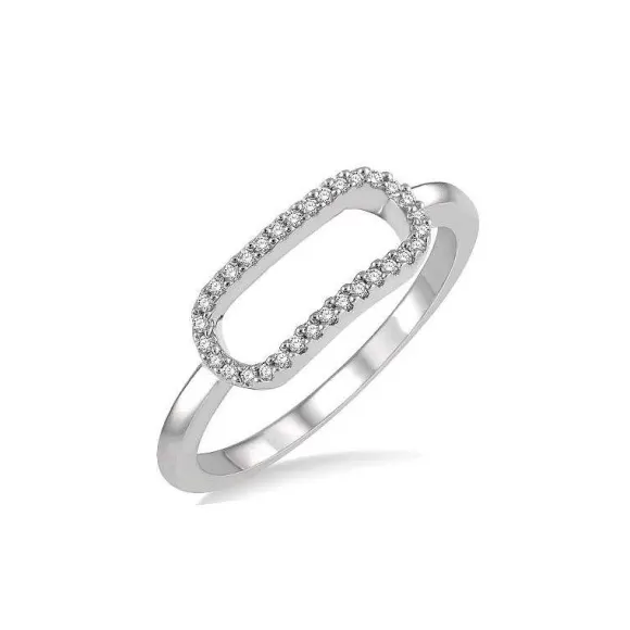 Kelley Collection Diamond Paperclip Ring> Rings