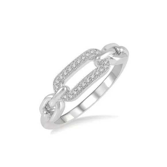 Kelley Collection Diamond Paperclip Ring> Rings