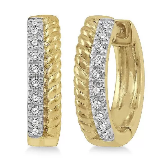 Kelley Collection Diamond Rope Huggie Earrings> Earrings