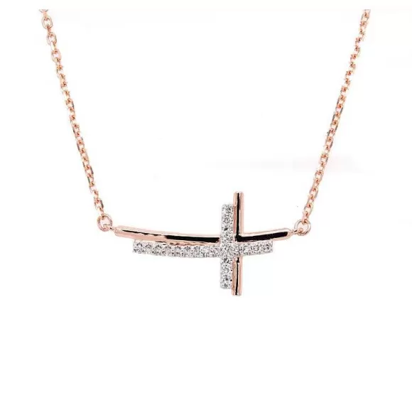 Kelley Collection Diamond Sideway Cross Necklace> Pendants