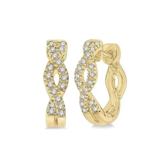 Kelley Collection Diamond Swirl Huggie Earrings> Earrings