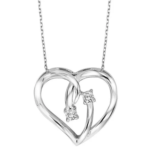 Kelley Collection Diamond Two-Stone Heart Pendant> Pendants