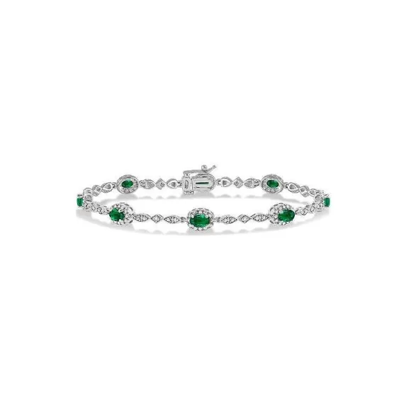 Kelley Collection Emearld & Diamond Bracelet> Bracelets