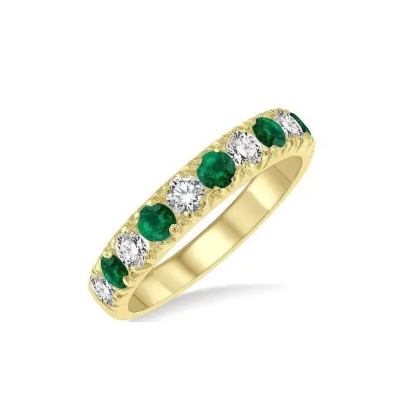 Kelley Collection Emerald & Diamond Band> Rings