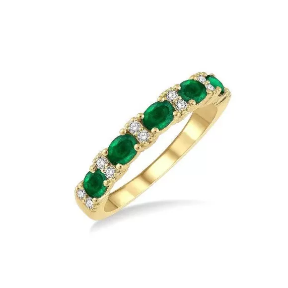 Kelley Collection Emerald & Diamond Band> Rings