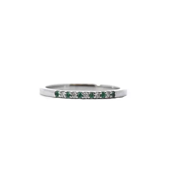 Kelley Collection Emerald & Diamond Band> Rings