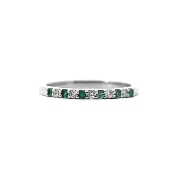 Kelley Collection Emerald & Diamond Band> Rings