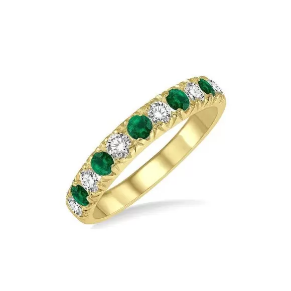 Kelley Collection Emerald & Diamond Band> Rings