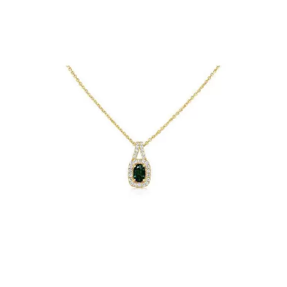 Kelley Collection Emerald & Diamond Pendant> Pendants