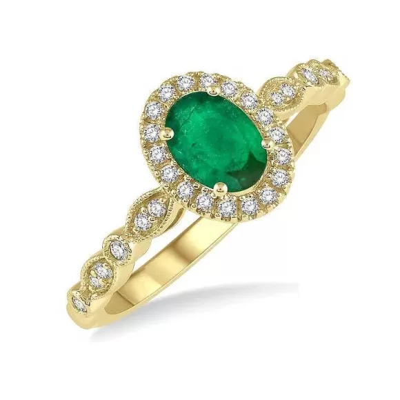 Kelley Collection Emerald & Diamond Ring> Rings